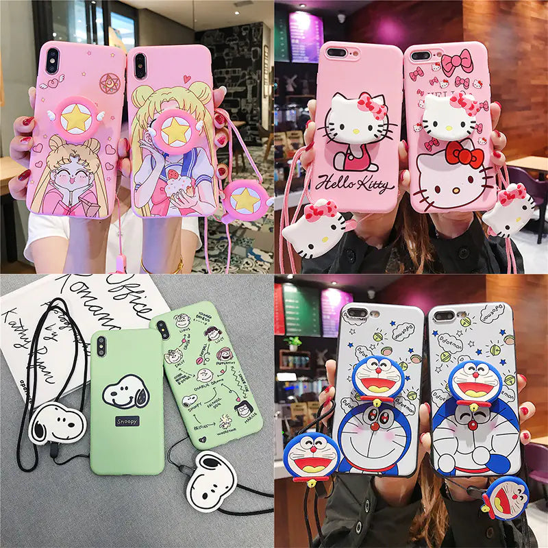 Funda para Móvil de Snoopy con Soporte y Protector